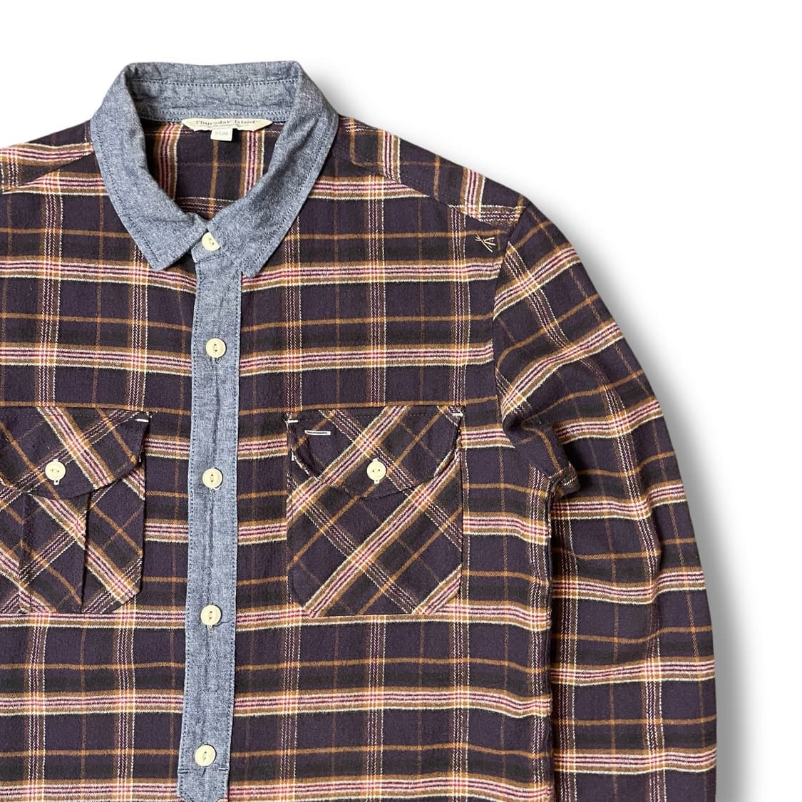 써스데이아일랜드 체크 플란넬 투포켓 긴팔 셔츠 95 상품이미지3