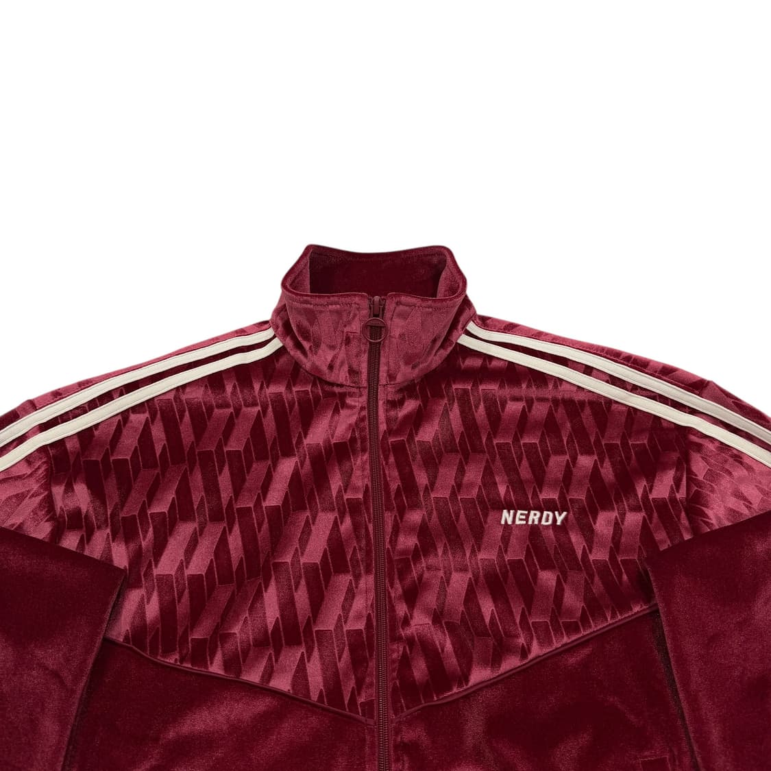 널디 빈티지 블락 벨벳 트랙탑 져지 자켓 버건디 레드 XS 상품이미지2