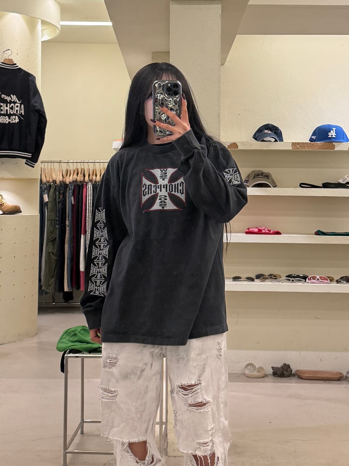 웨스트코스트 초퍼스 아이언크로스 롱슬리브 티셔츠 U1159 상품이미지1