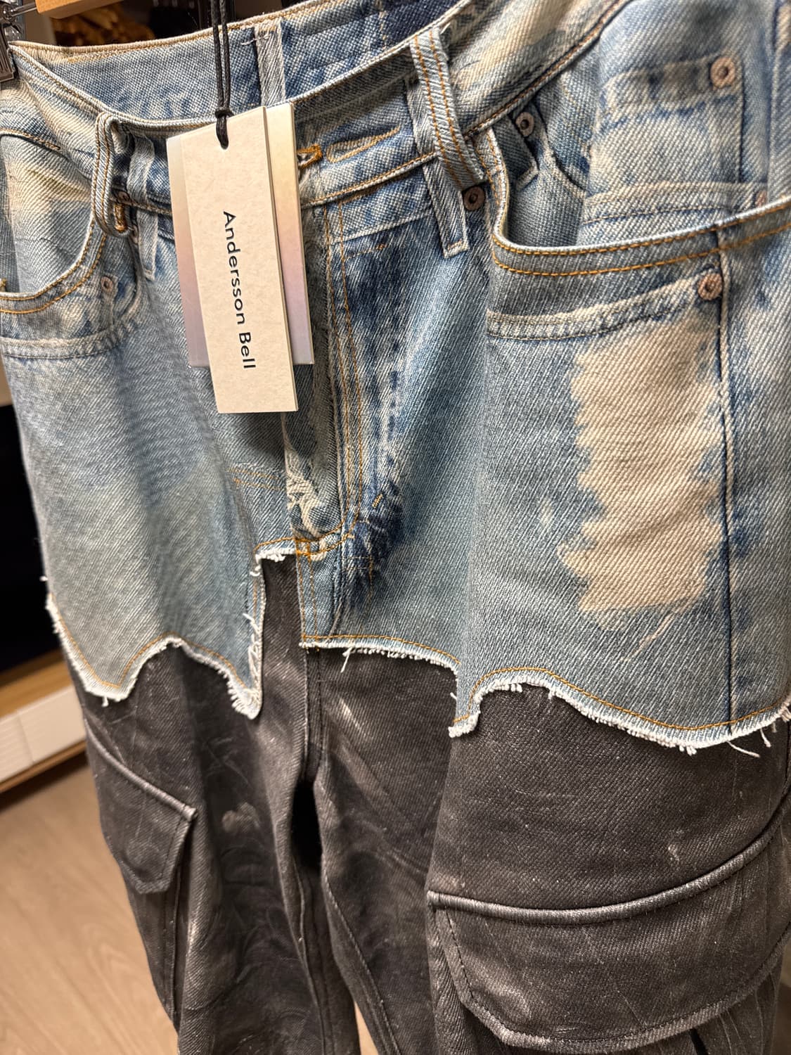 앤더슨벨 포데님 & 스크레치 레더 프린트 카고 팬츠 32 상품이미지7