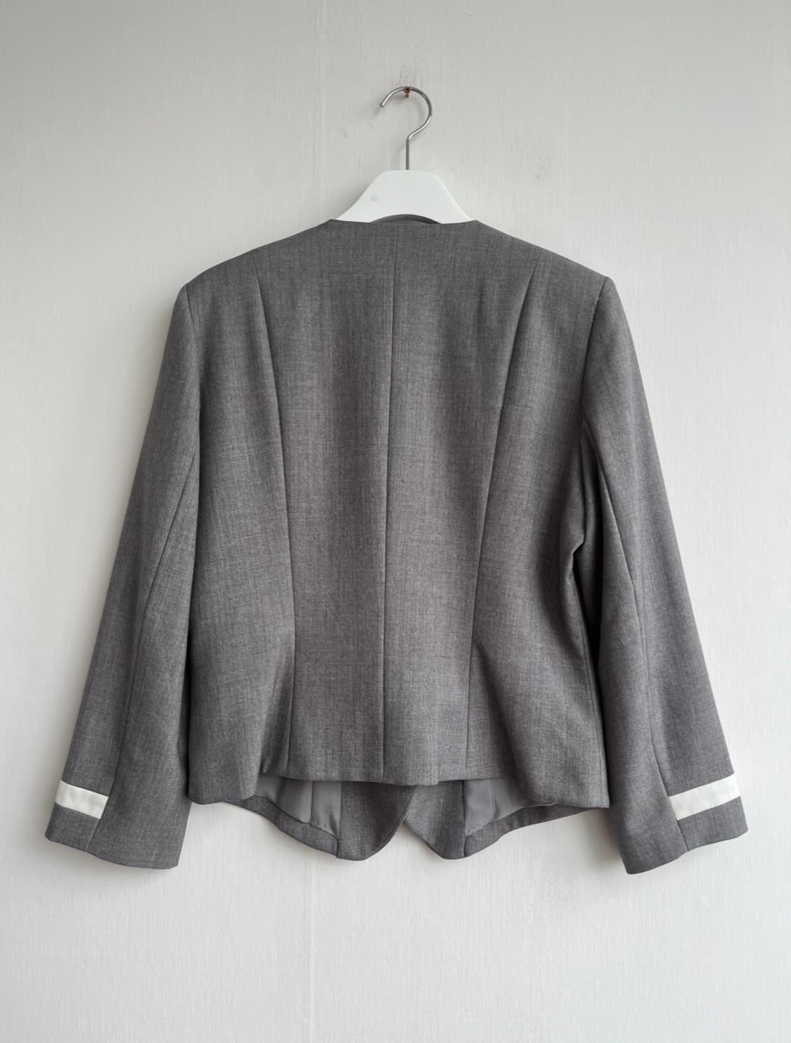 NANSHO 골드버튼 레트로 배색 그레이 자켓 상품이미지4