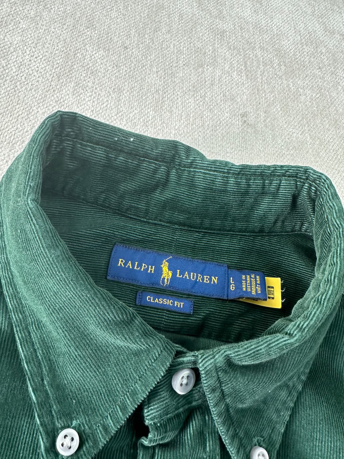 105 폴로랄프로렌 신형라벨 코듀로이 그린 셔츠 상품이미지2