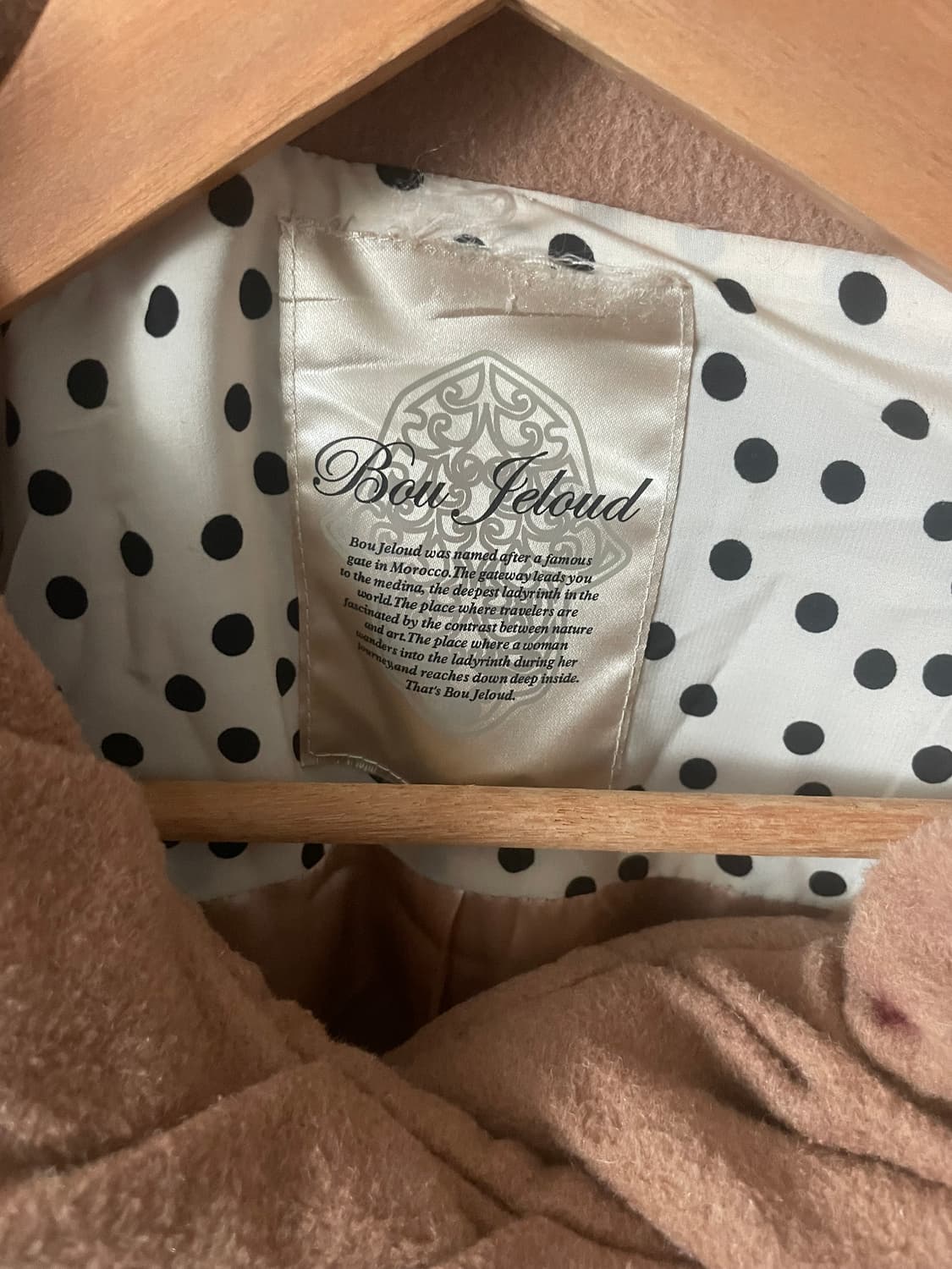 모리걸 빈티지 베이지 도트 후드 코트 🧡🤎 상품이미지2