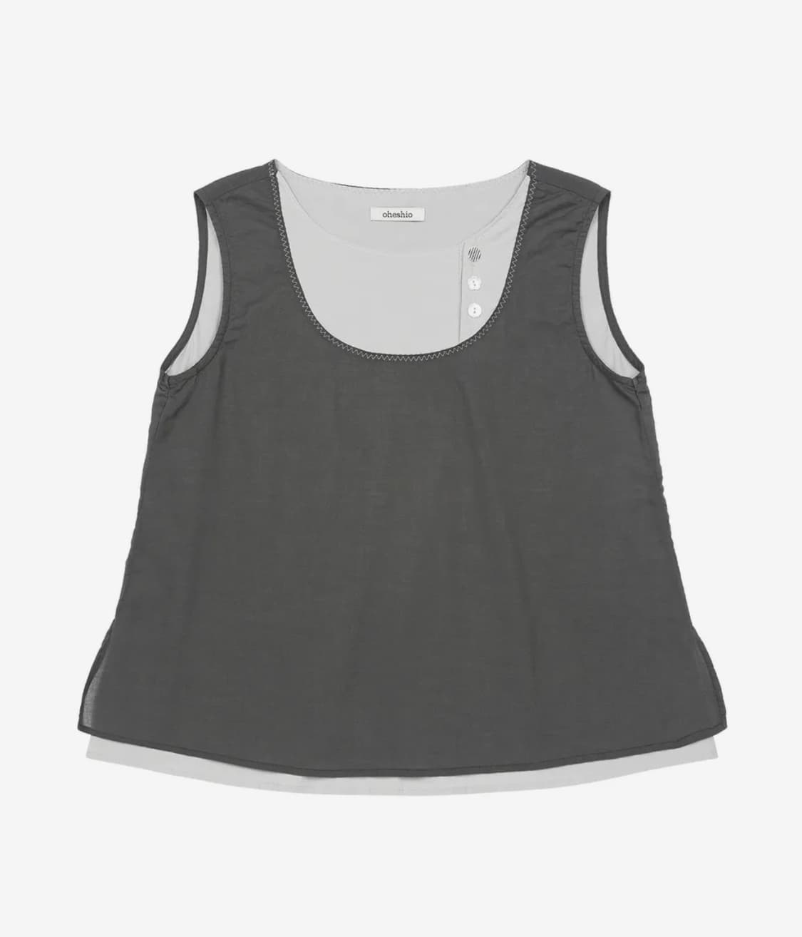 BUTTON LAYERED SLEEVELESS BLOUSE 상품이미지2