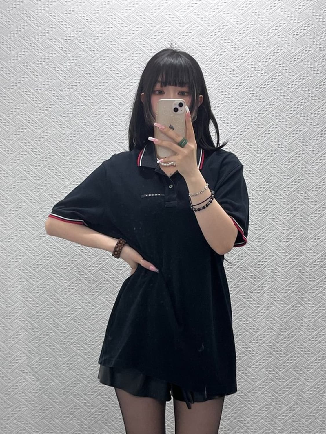 프라다 모던 시크 캐주얼 로고 패치 피케 카라 반팔티 XXL C12113 상품이미지2