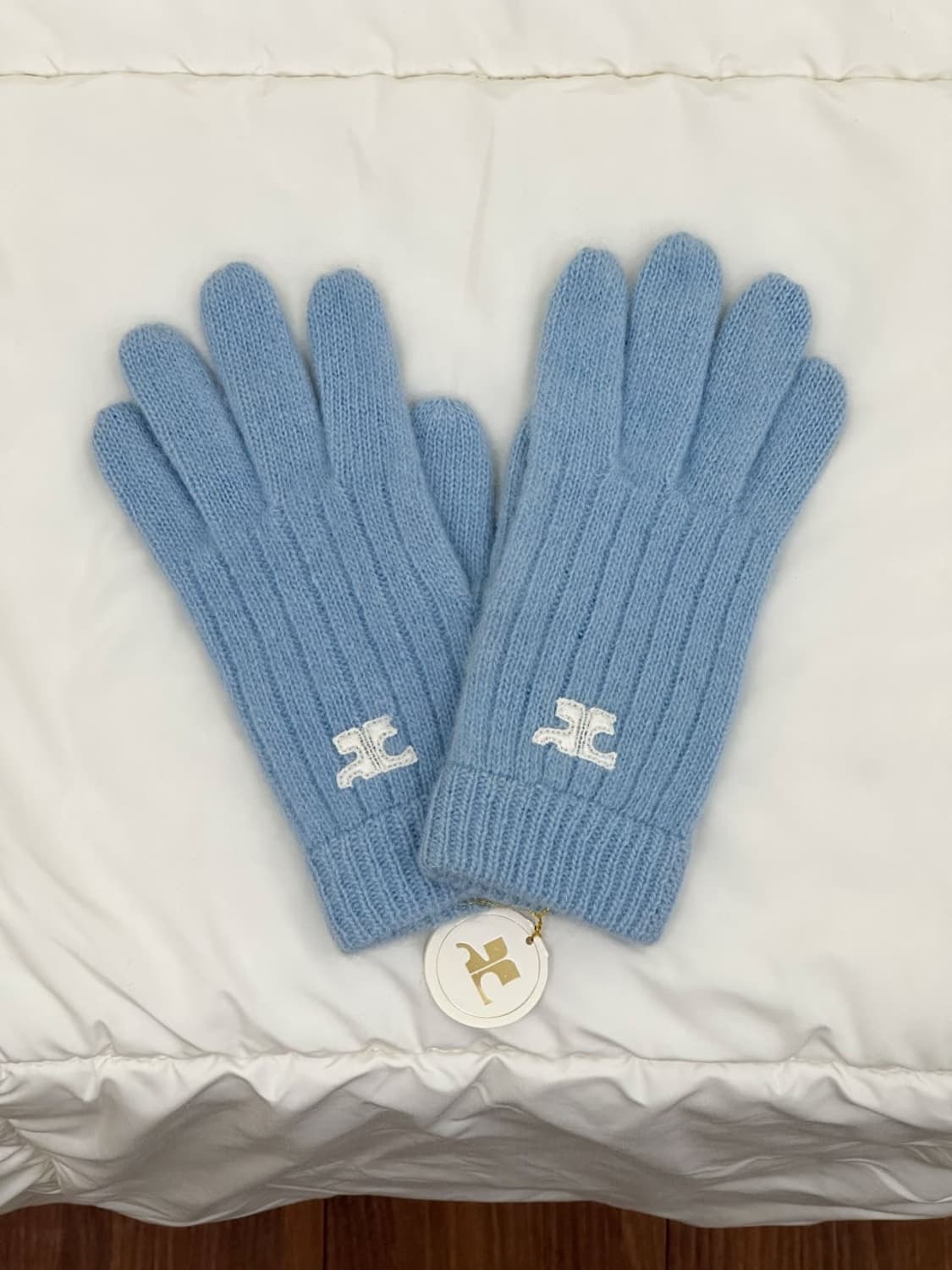 [새상품] courreges / 꾸레쥬 스카이블루 울 장갑  상품이미지1