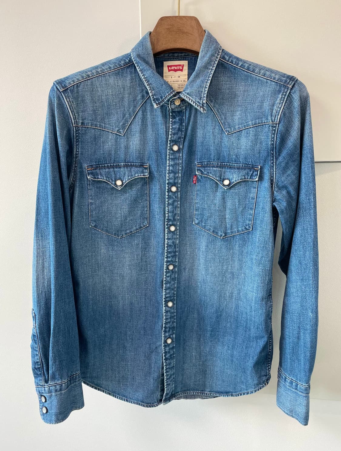 (S) levis 리바이스 투포켓 중청 데님 셔츠 상품이미지1