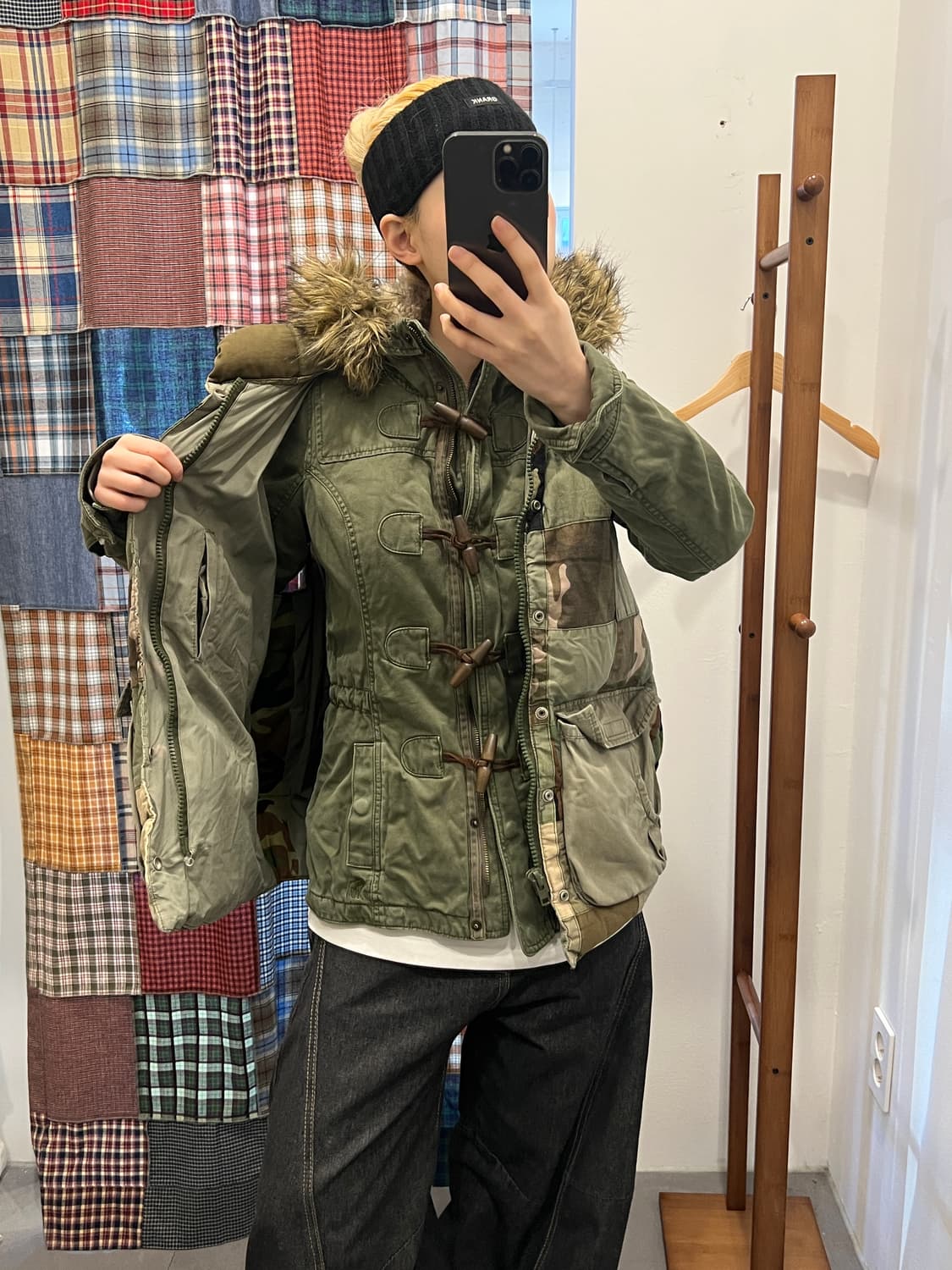 아베크롬비 카키 퍼 후드 야상 상품이미지1