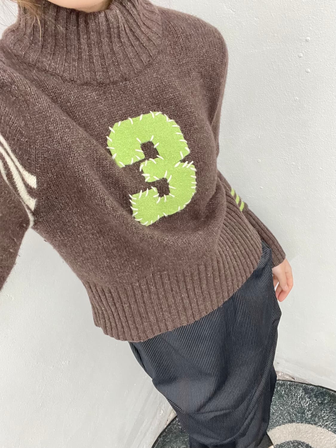 JPN 아디다스 브라운 울 니트 *레어  상품이미지5