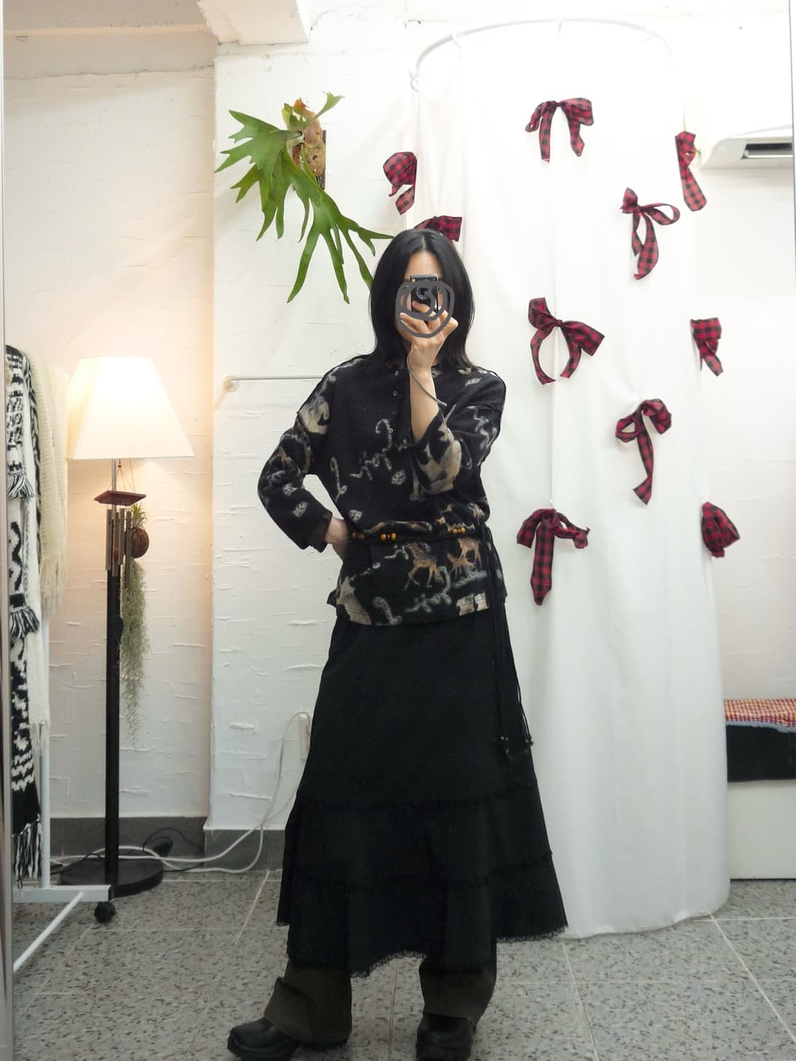 Boho noir long skirt 상품이미지3