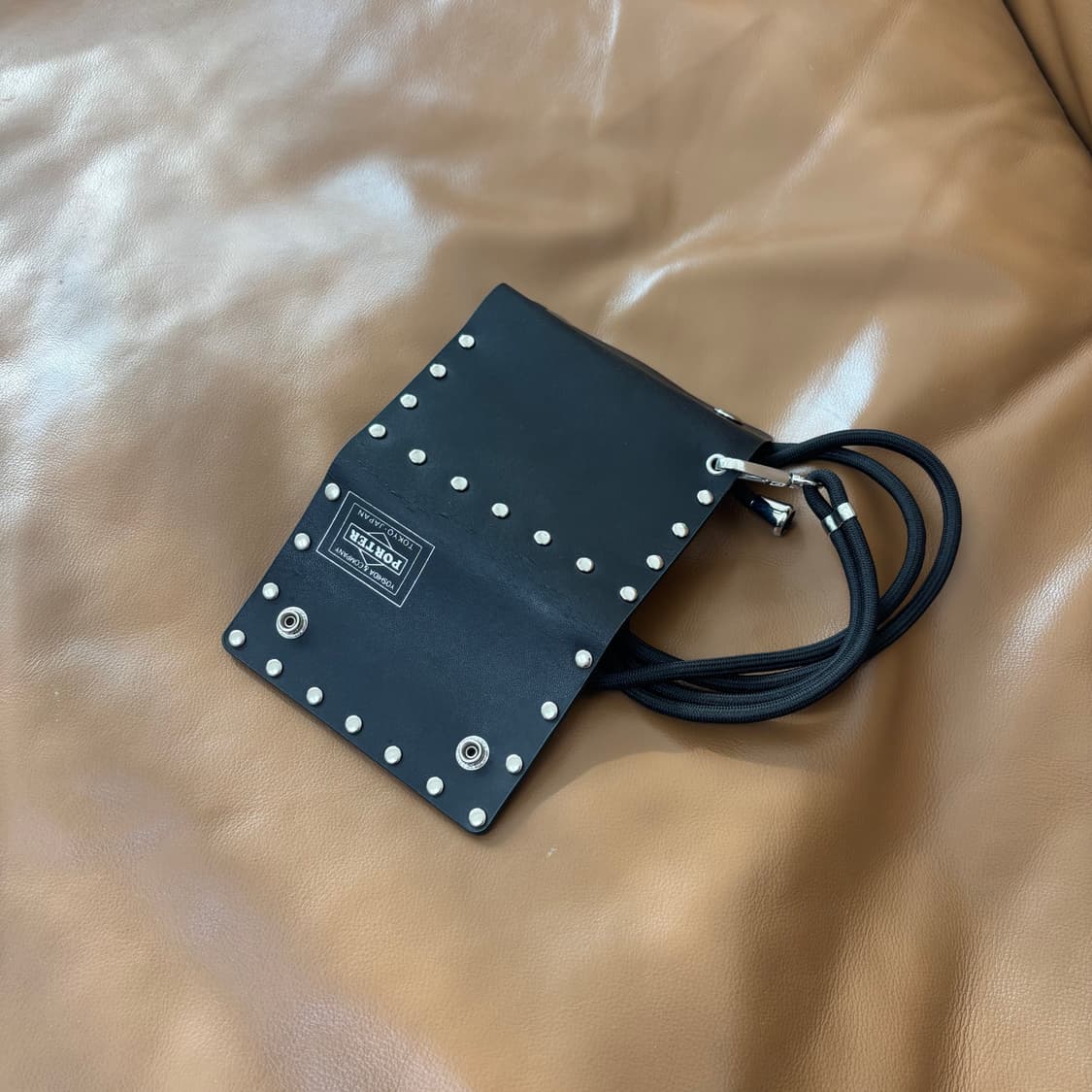 PORTER 포터 스터드 카드 케이스 지갑 블랙 (스트랩 포함) 상품이미지6