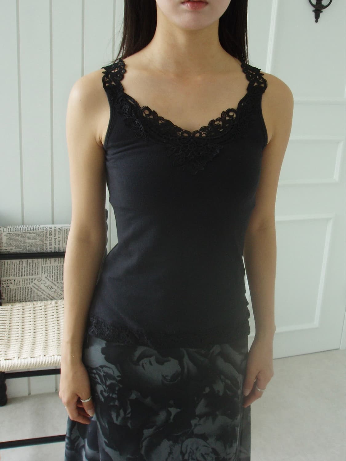 Black lace sleeveless 상품이미지1