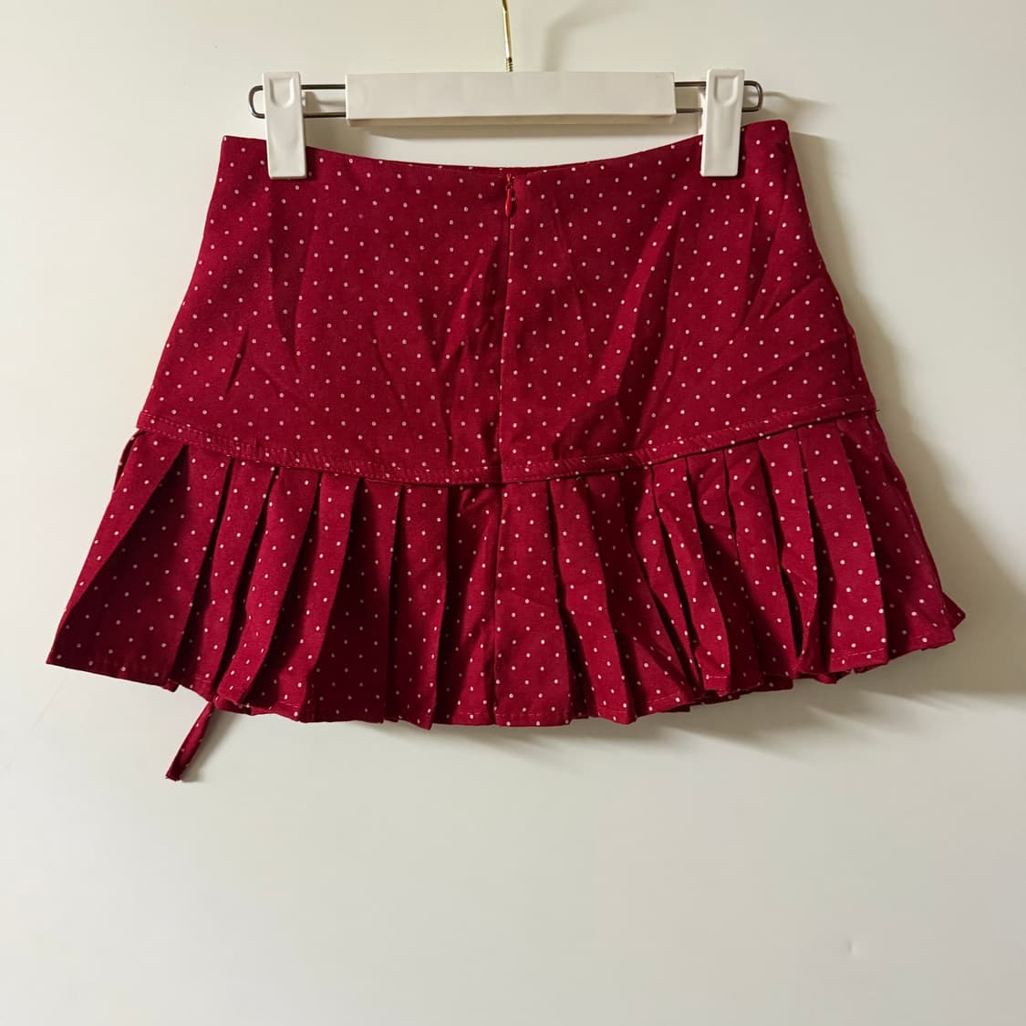 새상품 여자 도트 플리츠 미니스커트 (와인) M 상품이미지5