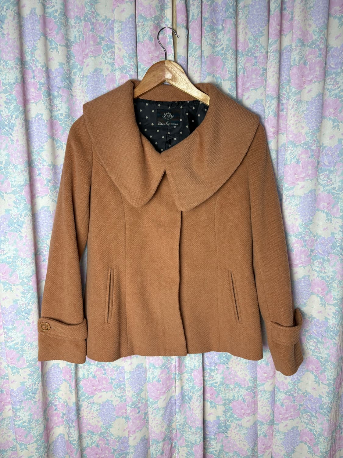 카멜브라운 카라 울혼방 숏코트 상품이미지5