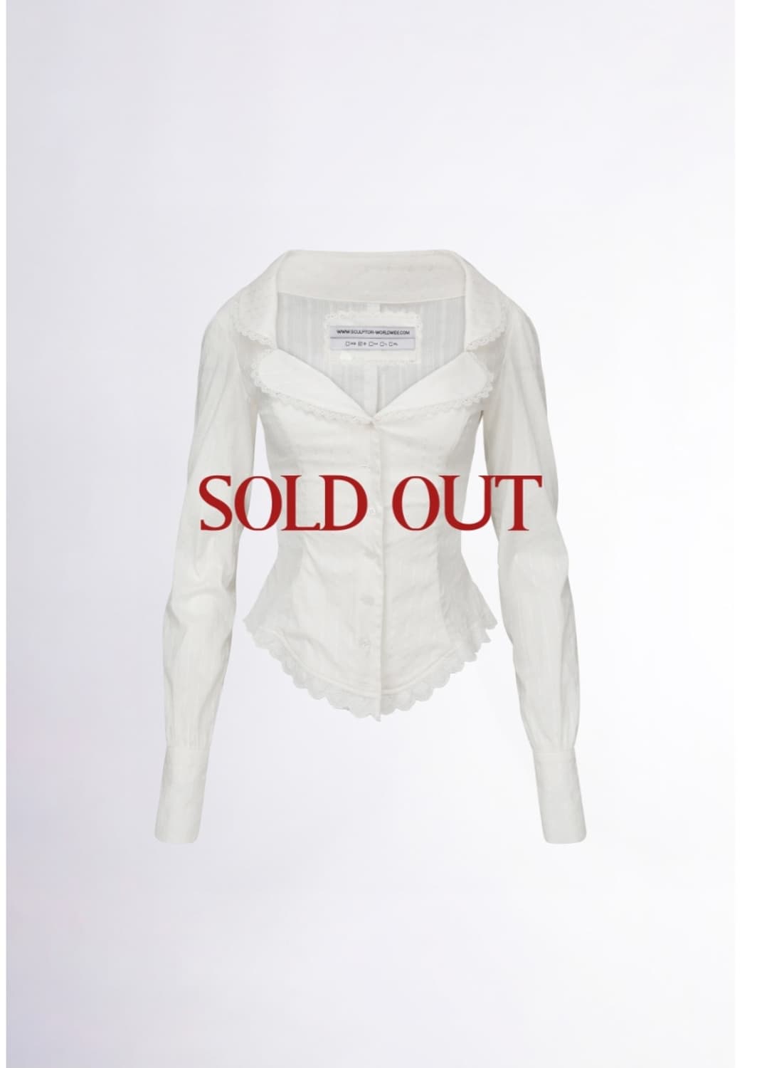 [구함] Clover Leaf Neck Blouse Ivory 상품이미지1