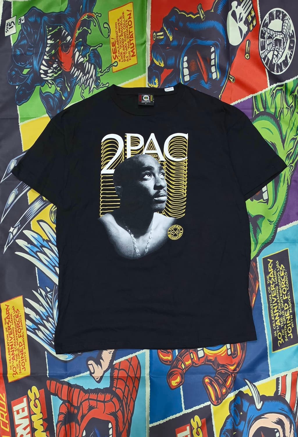 90's Cross Colours 2pac 반팔 L 상품이미지1