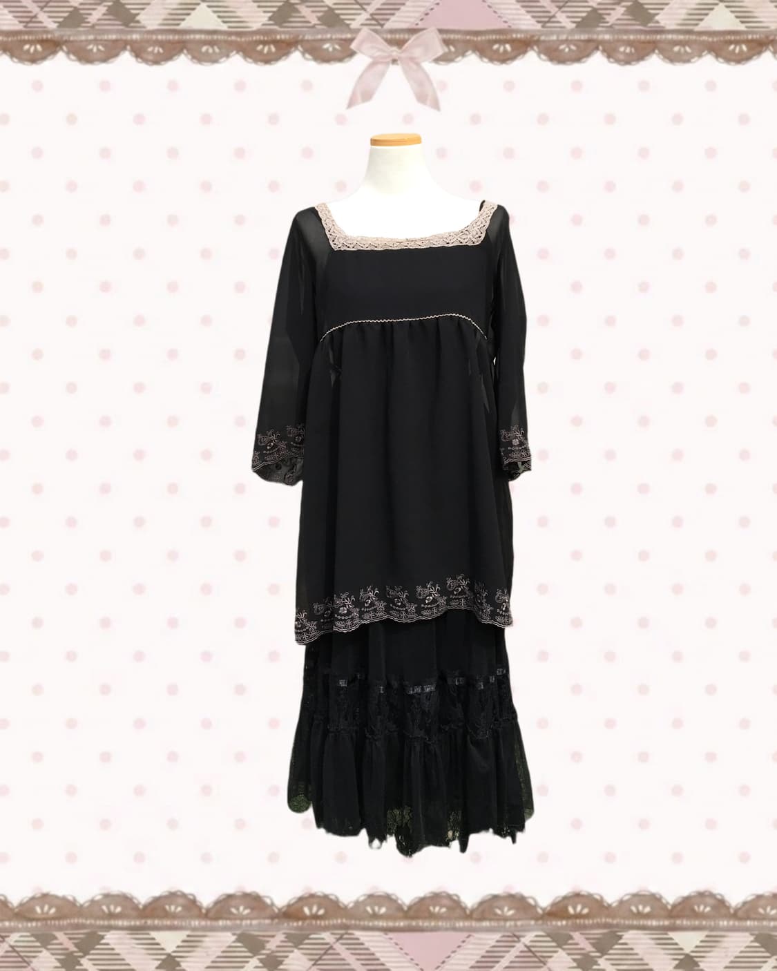 오리엔탈 시스루 레이스 반팔 슬리브 상품이미지2