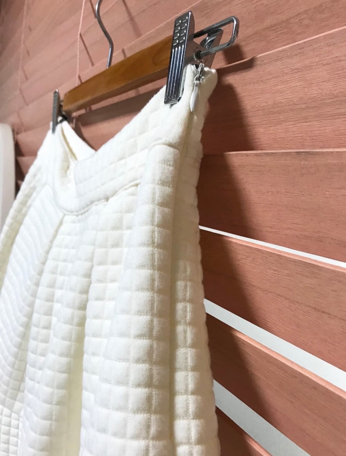 55ㅡ아이보리 누빔 플레어 스커트/상태최상 상품이미지3