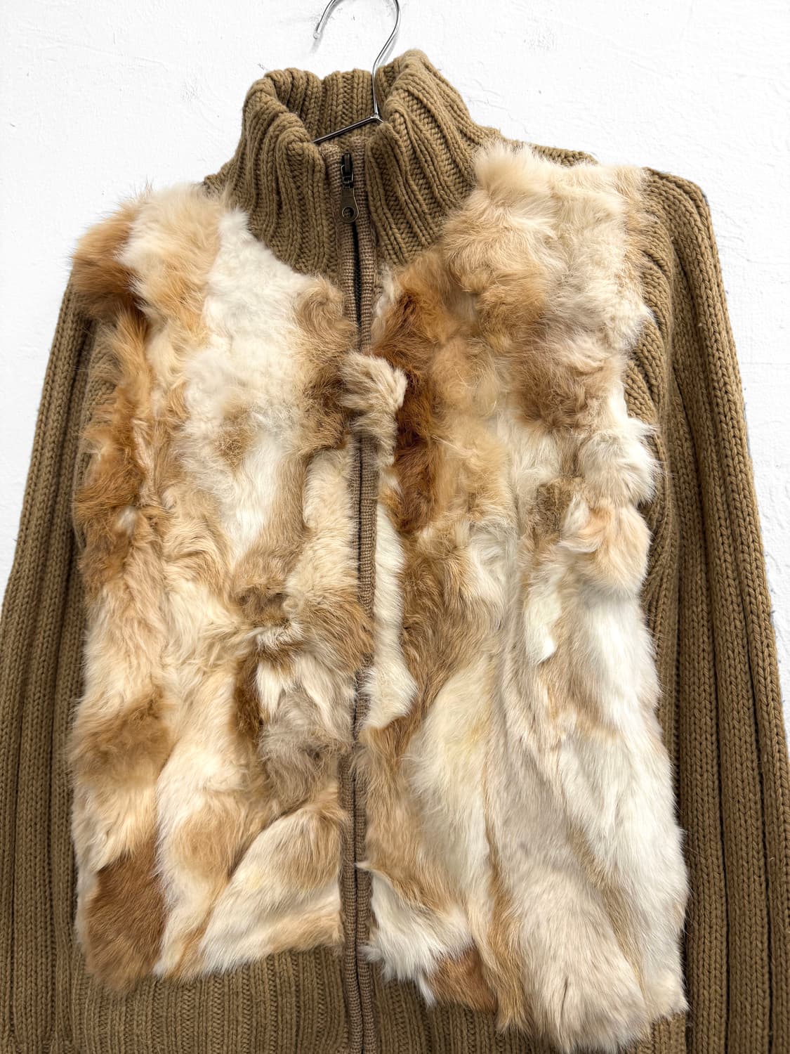 moviment 래빗 퍼 니트집업 상품이미지2