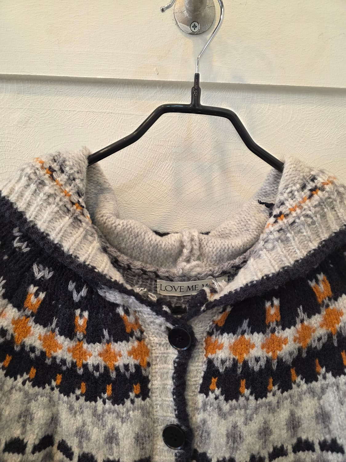 LOVE ME MORE 노르딕패턴 후드니트 가디건 상품이미지1