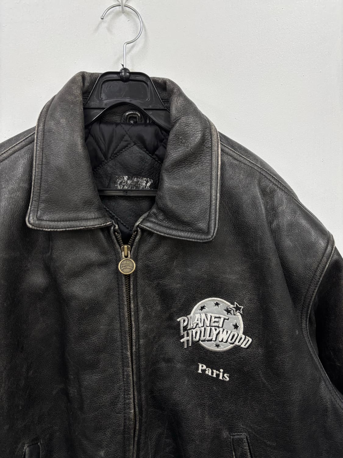 플래닛 할리우드 파리 빈티지 카우 레더자켓 상품이미지3