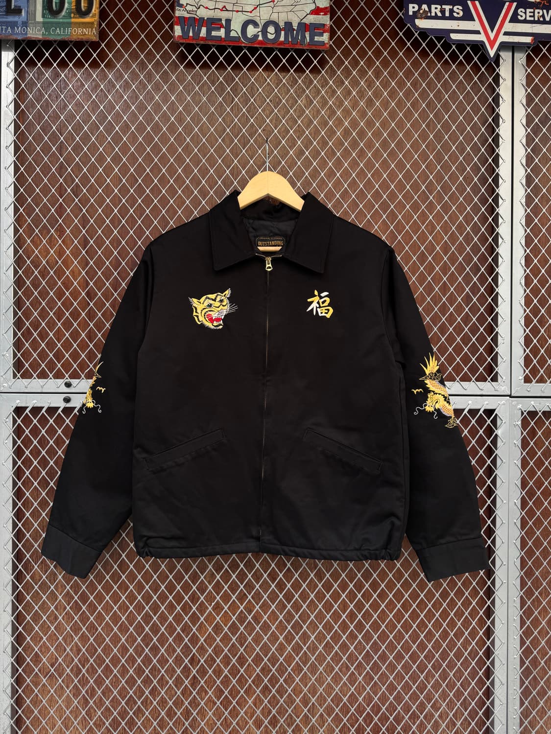 아웃스탠딩 수베니어 베트남 스카잔 블루종 자수 카라 자켓 S 상품이미지4