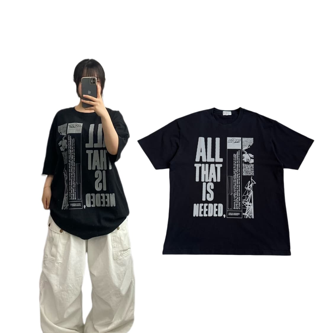 카브엠트 ALL THAT IS NEEDED 반팔 티셔츠 블랙 상품이미지1