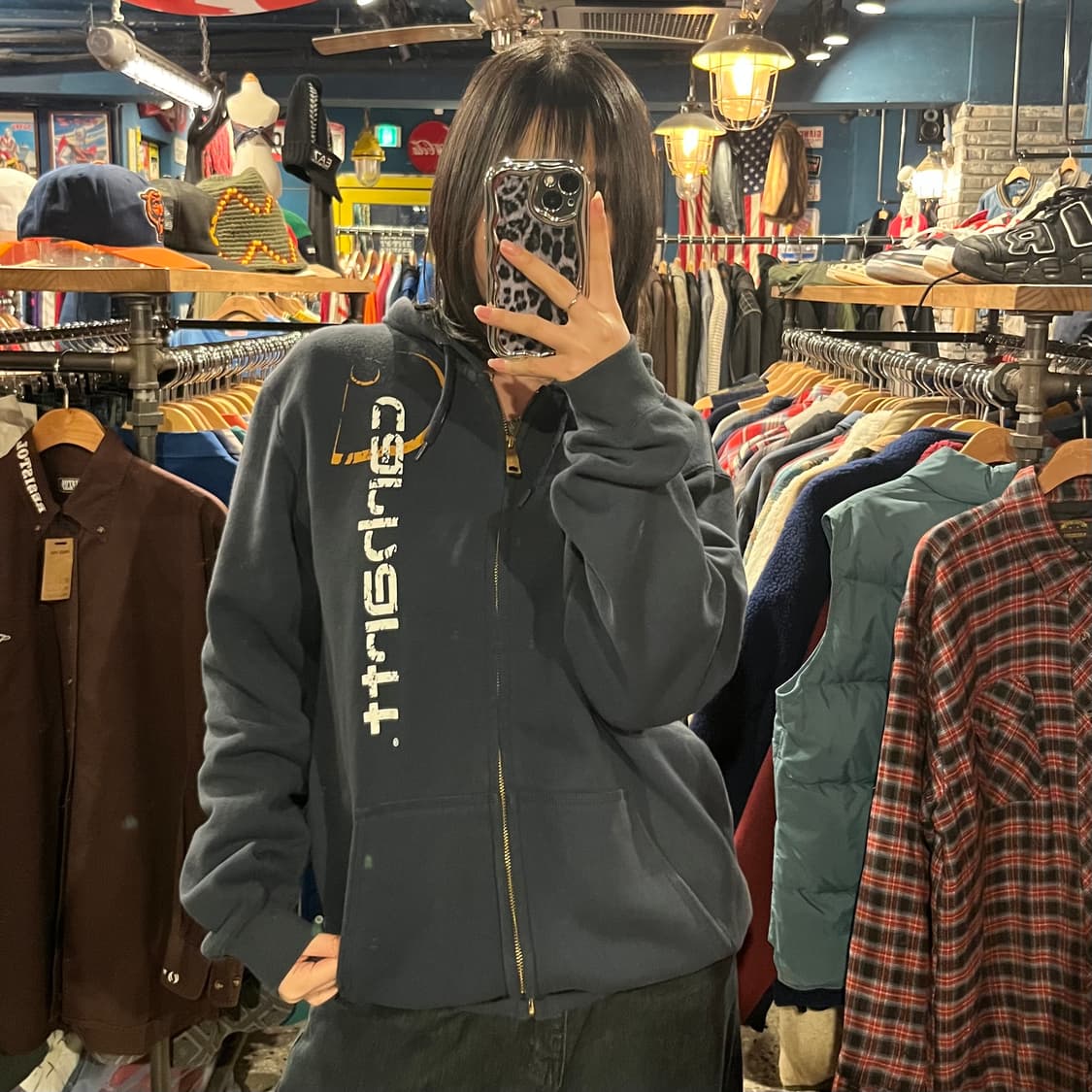 Carhartt 칼하트 빅로고 후드집업 상품이미지2