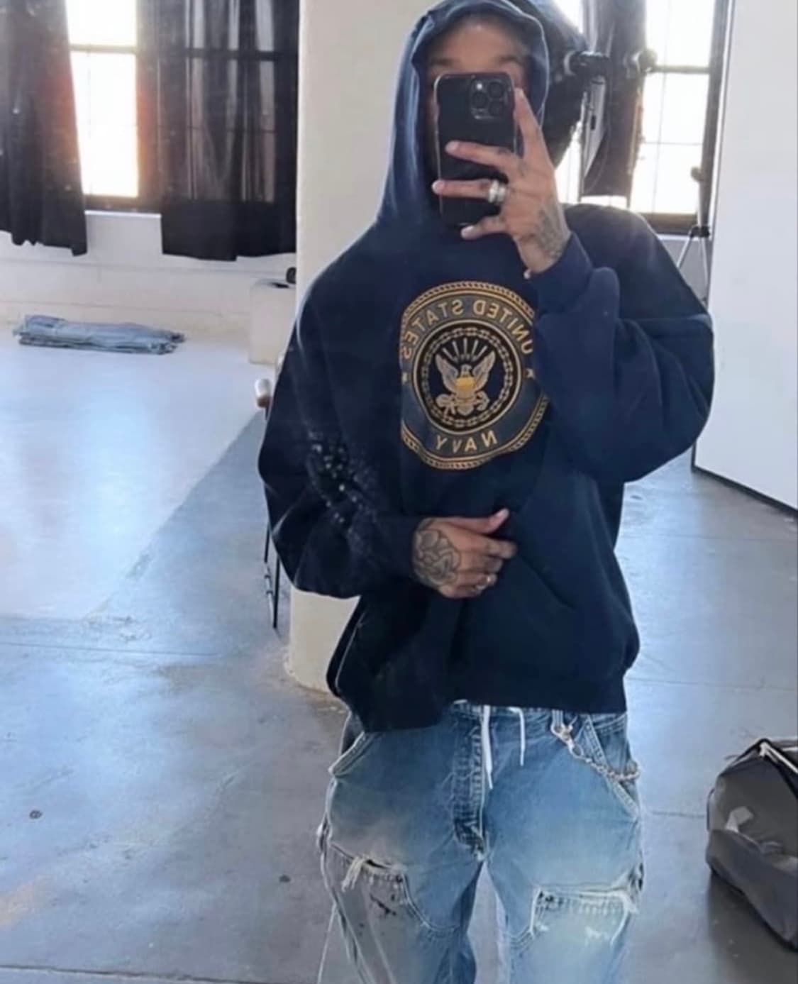 US NAVY 후드티 미군 해군 USA제 상품이미지1