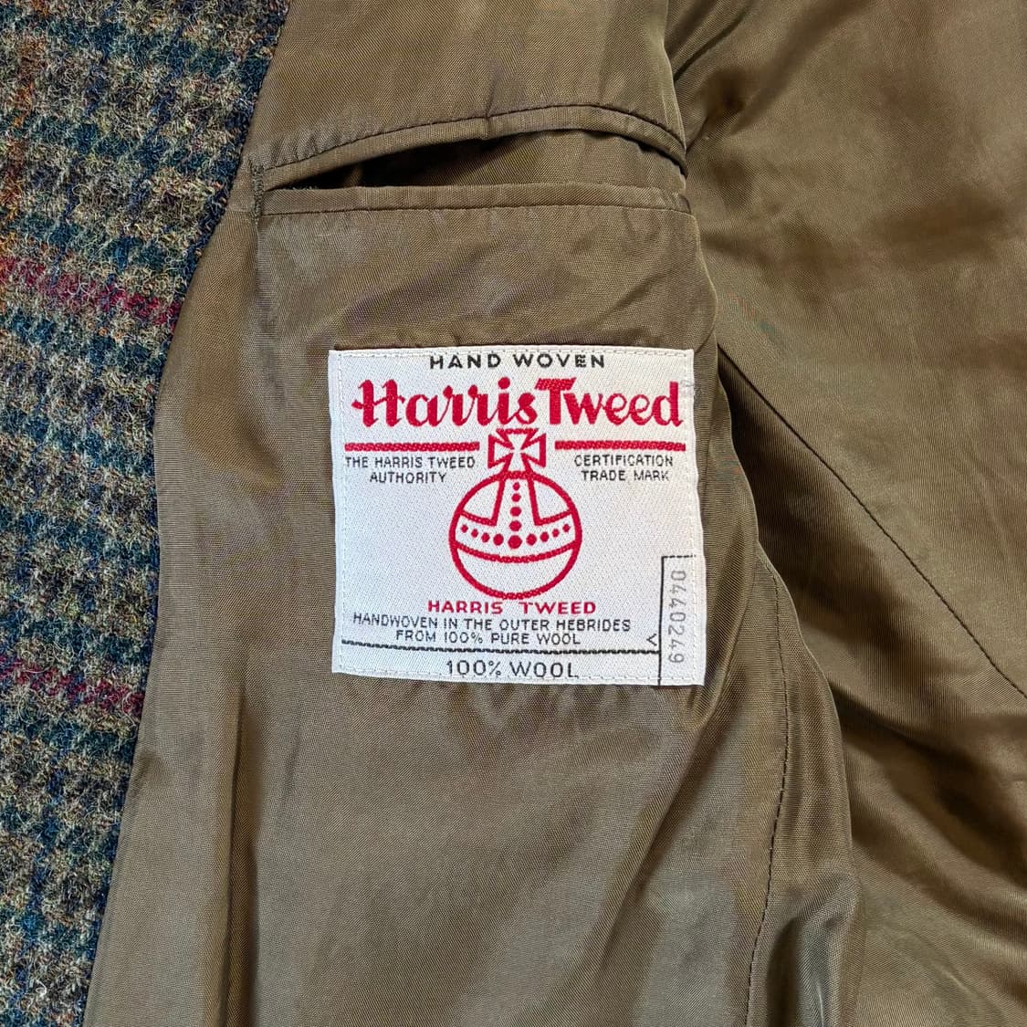 90s 영국 St michael Harris Tweed 건클럽 3B 자켓 상품이미지8