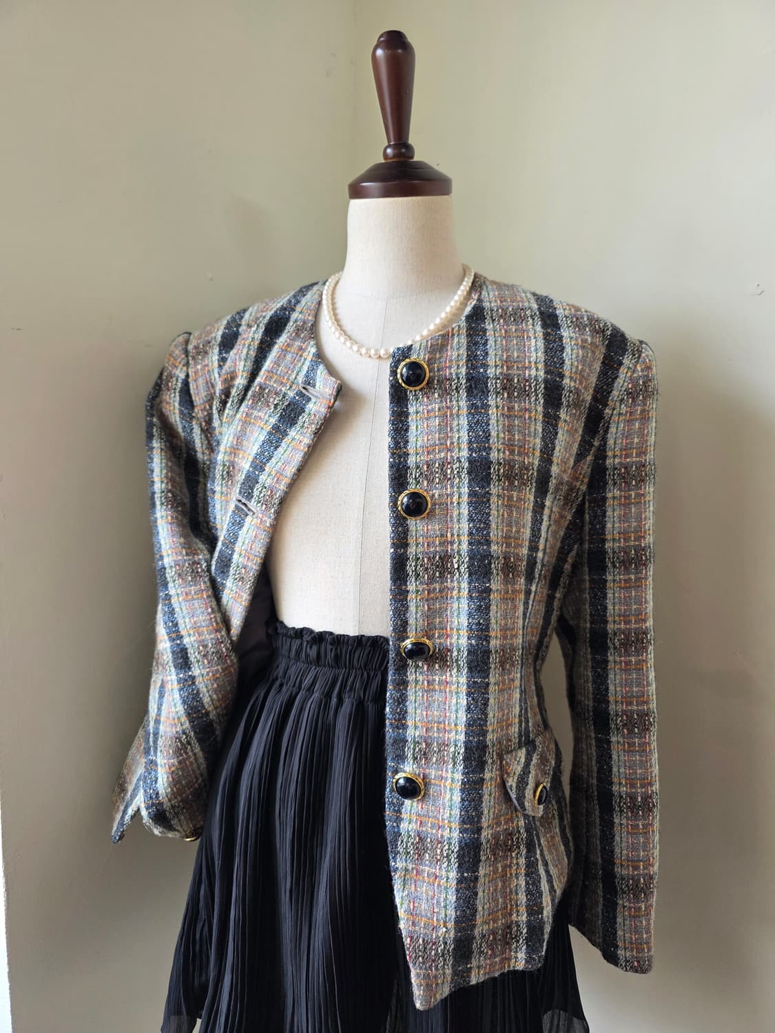 체크 트위드 자켓 상품이미지1