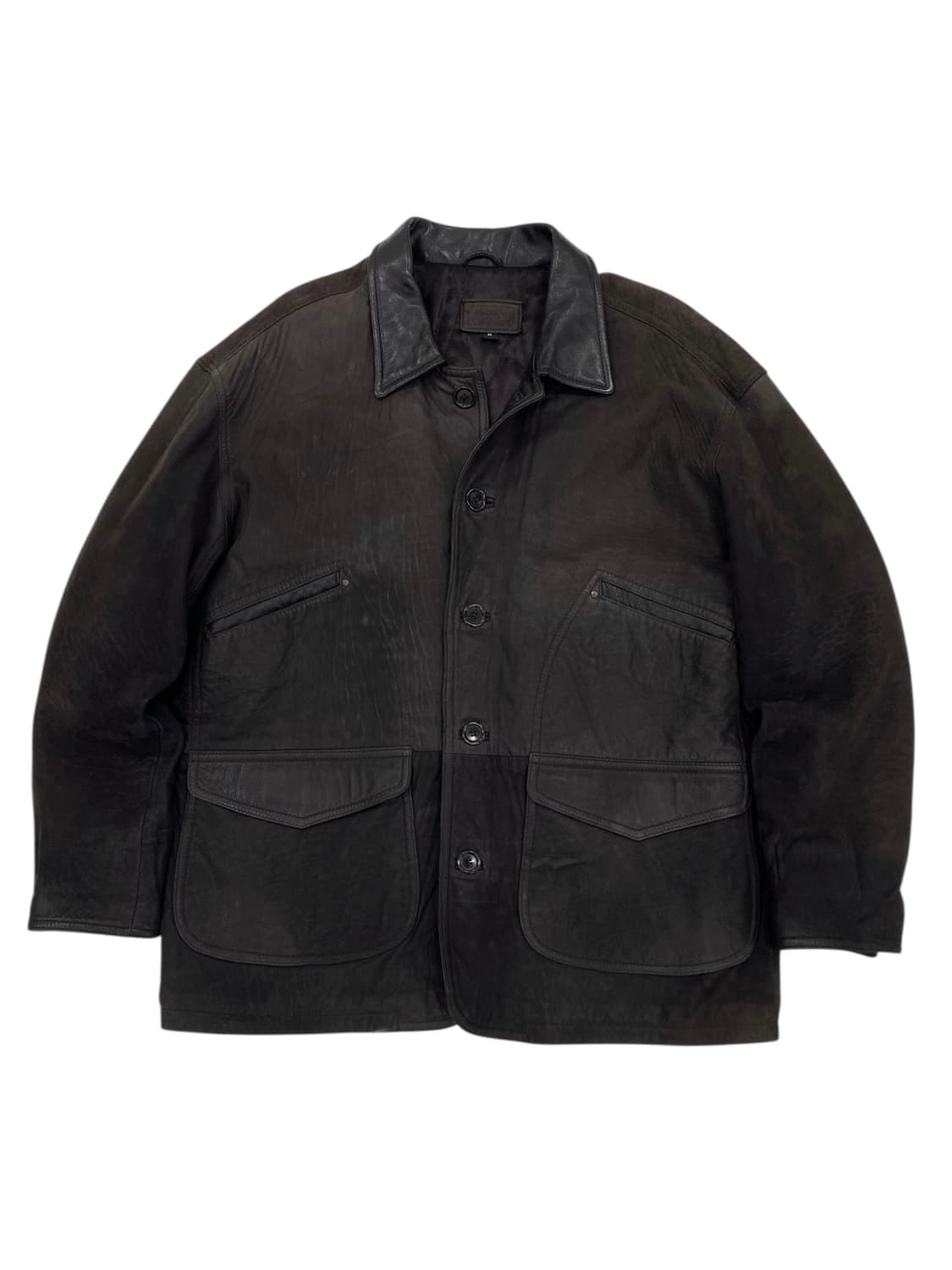 90's Bisonte 레더 헌팅 자켓 상품이미지1