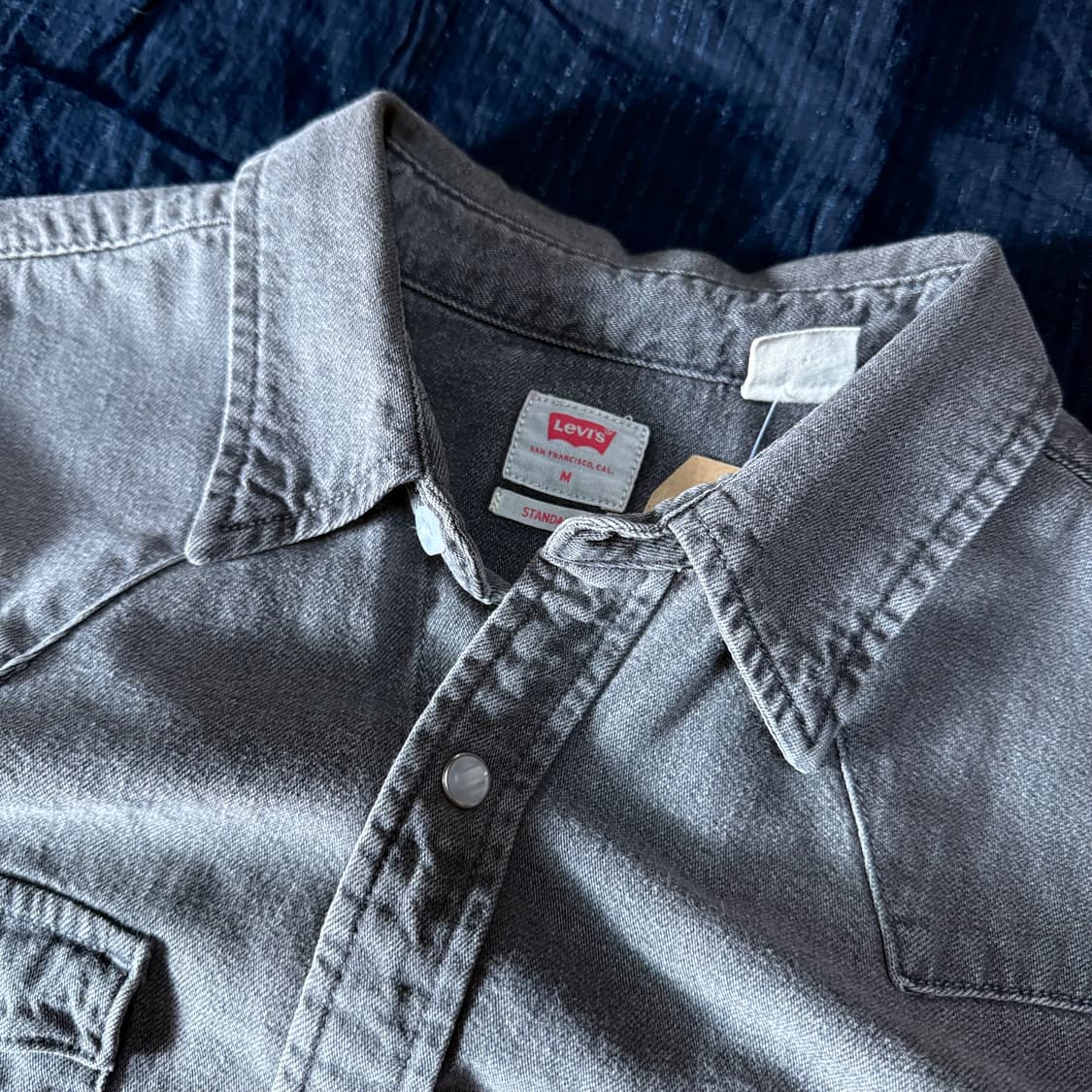 리바이스 흑청 데님 웨스턴 셔츠 M 상품이미지2