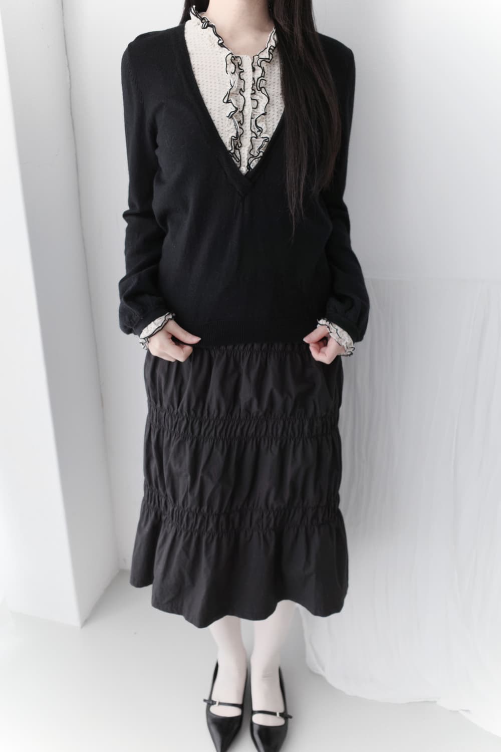 dot frill layered knit 상품이미지7