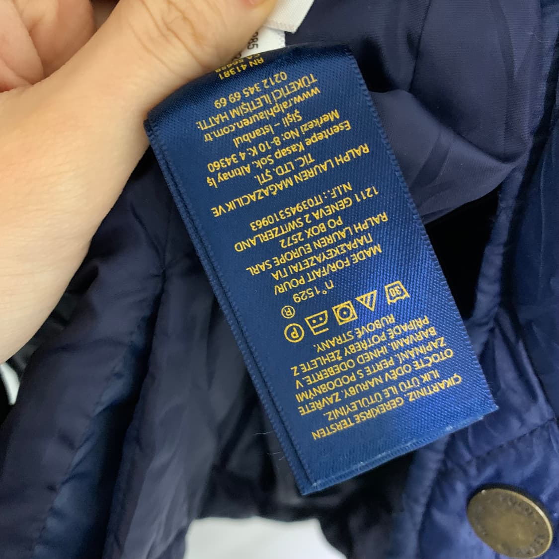 폴로 랄프로렌 네이비 퀼팅 자켓 키즈 L 여성 빈티지 상품이미지5