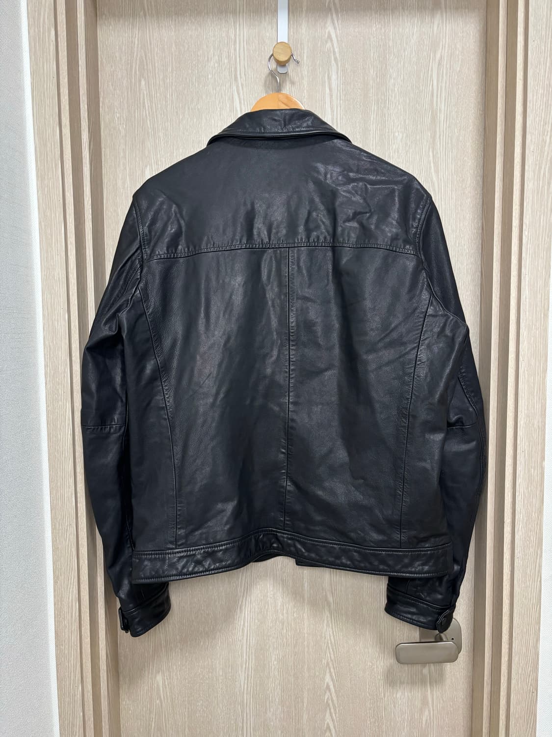 새상품급)올세인츠 집업 가죽자켓XL/105/블랙 상품이미지4