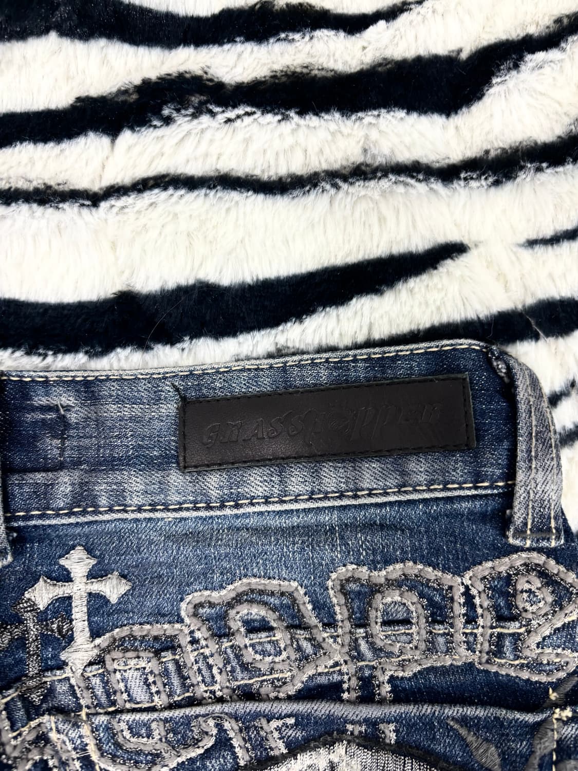 2000s Punk Skull Patch Boots Cut Pants 상품이미지4