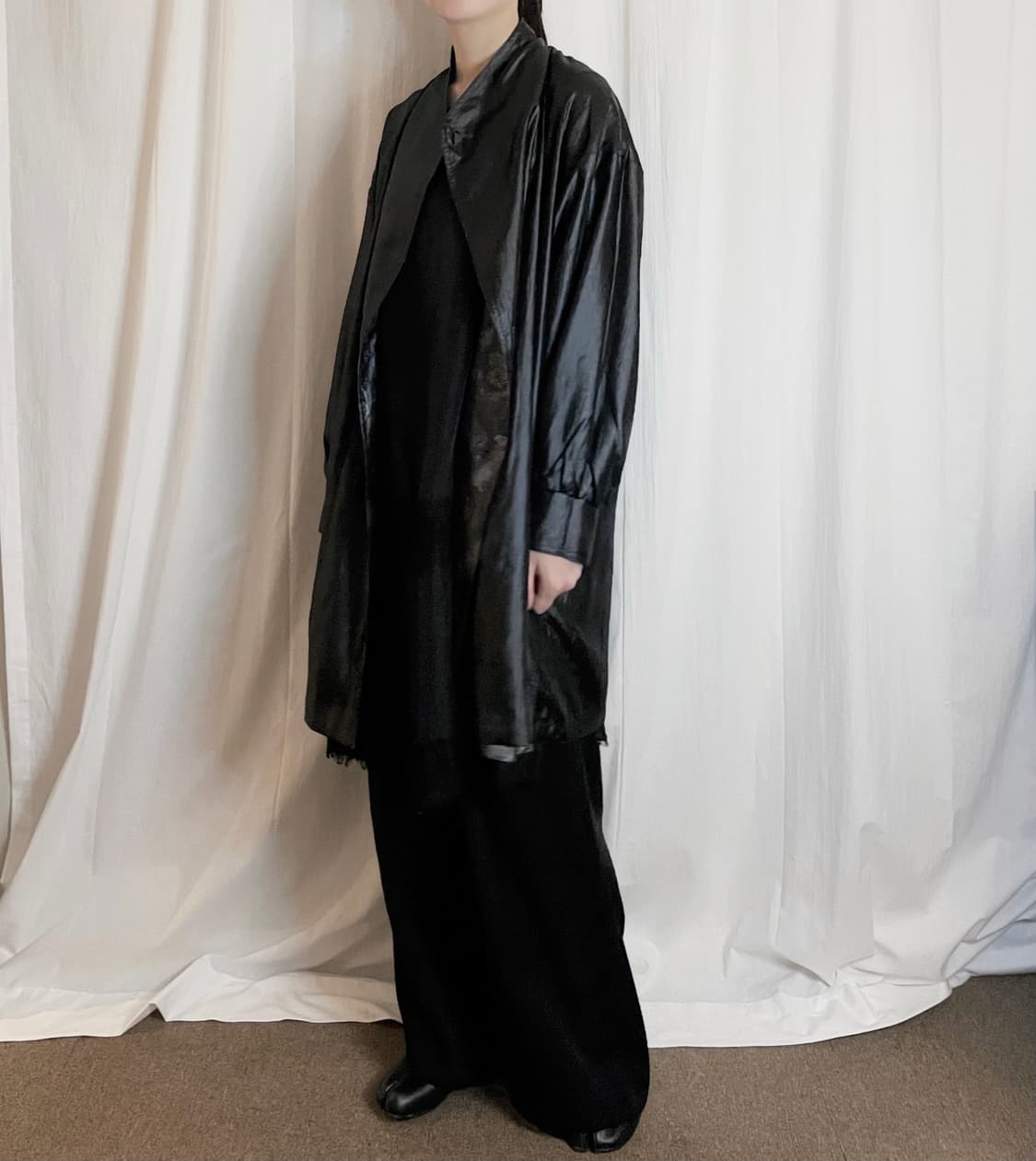 Reversible Glossy Floral Jacket - Black 상품이미지3