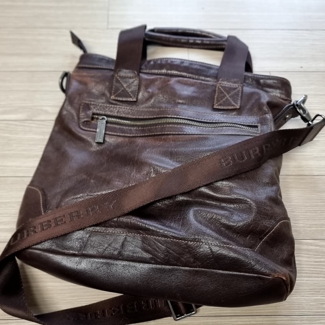 빈티지 버버리 브라운 가죽 숄더백 상품이미지3