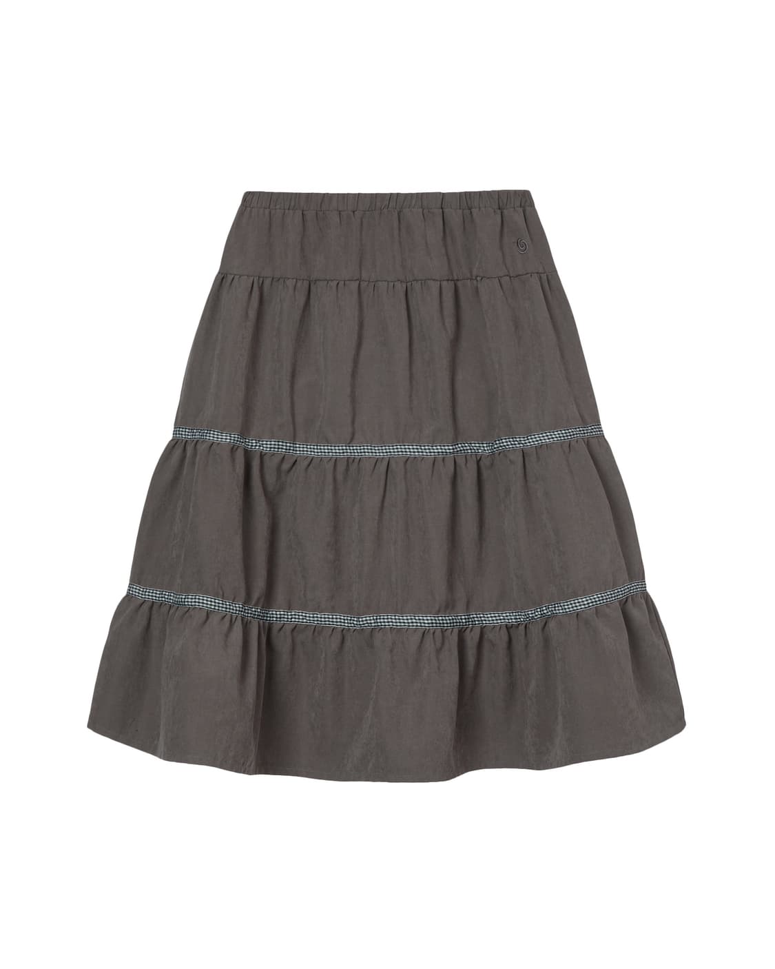 CHECK MIDI TIERED SKIRT [BROWN] 상품이미지1