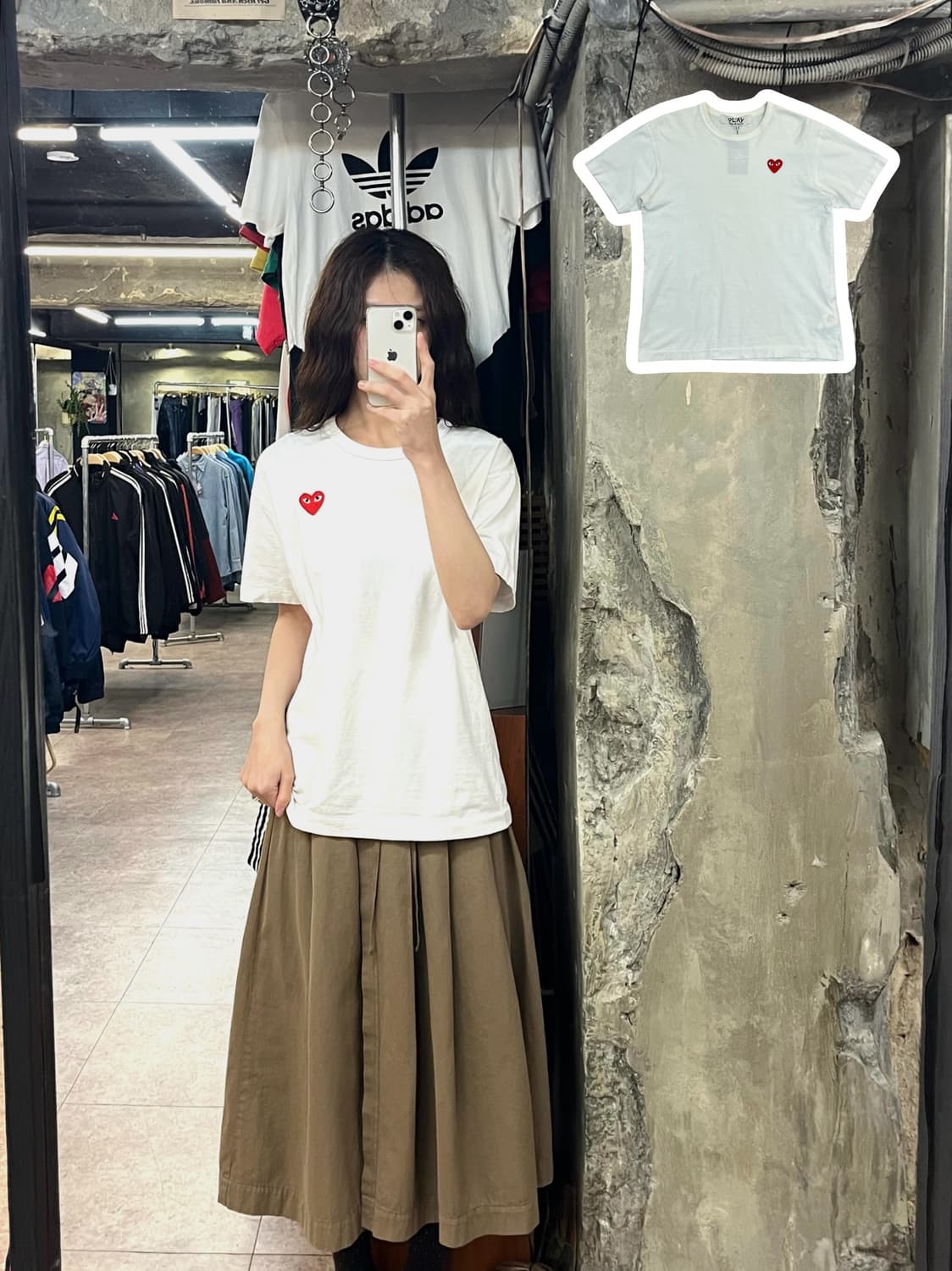 꼼데가르송 반팔티 화이트 L #csz2568 상품이미지1