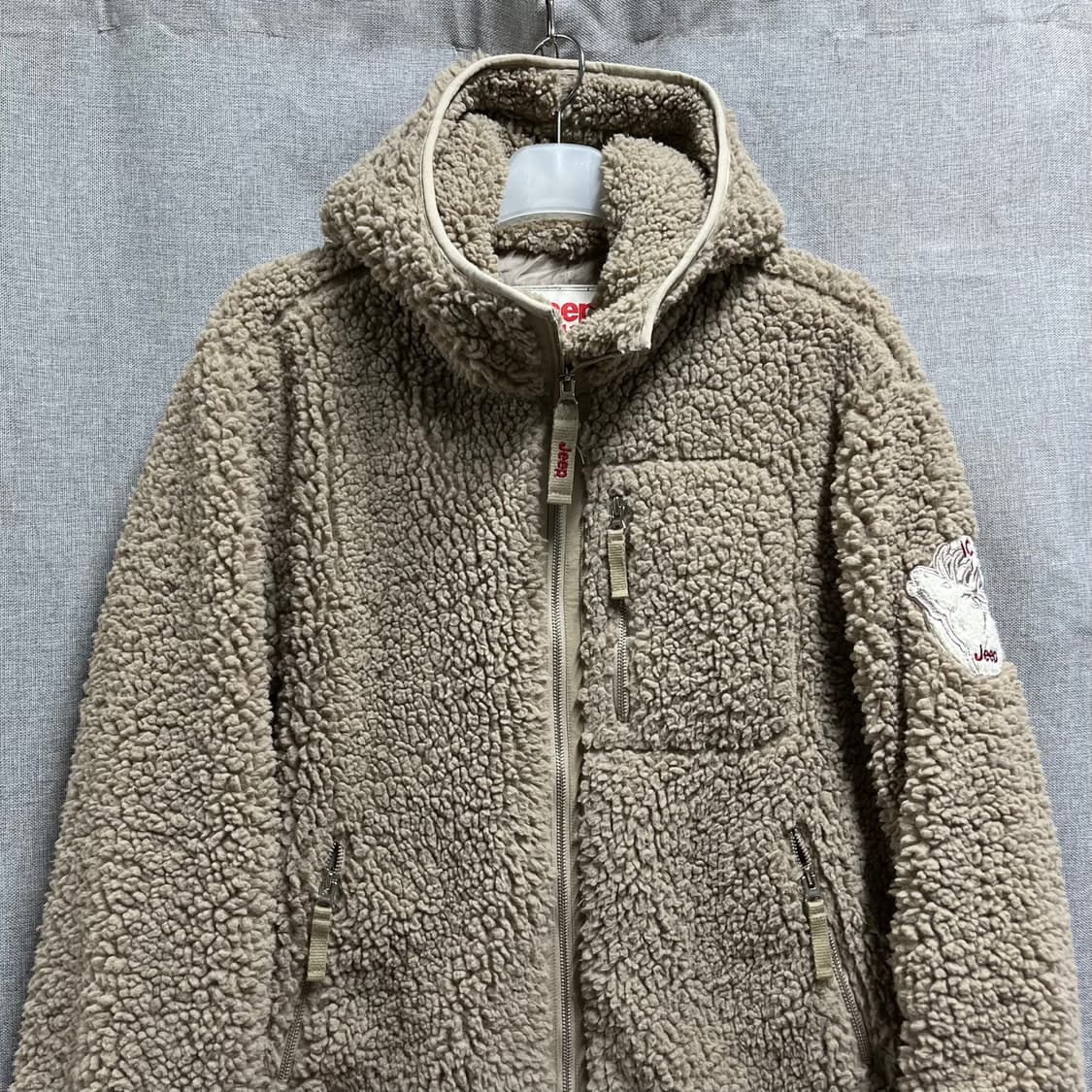 [L] Jeep 지프 뽀글이 방풍 후리스 후드집업 상품이미지3