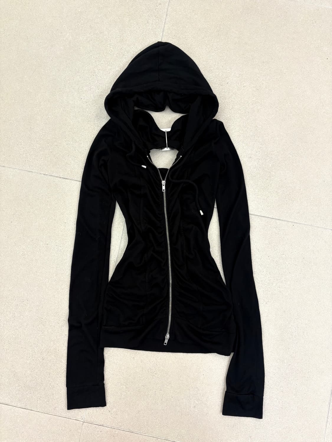 셔링 백포인트 투웨이 후드집업 상품이미지1