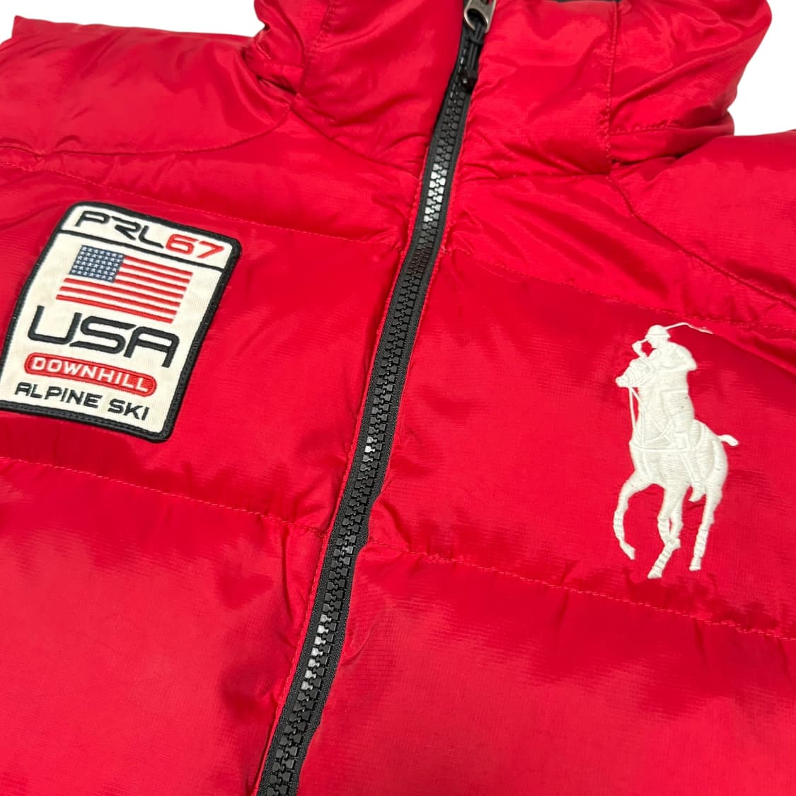 폴로 성조기 빅포니 패딩조끼 레드 상품이미지6