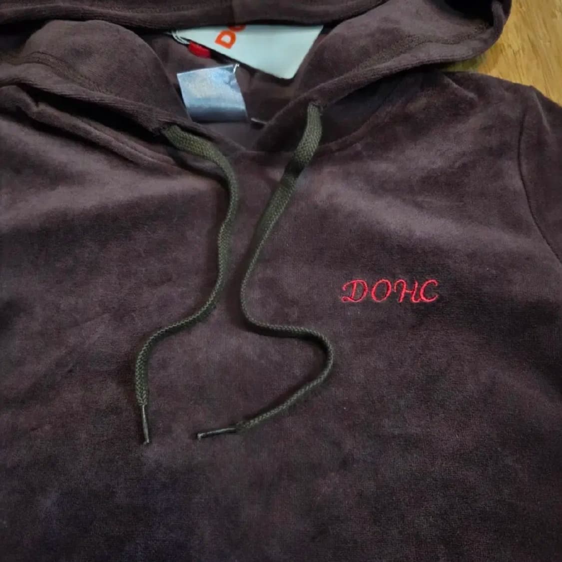 [새상품] Y2K DOHC 스몰로고 벨벳 후드티 (S) 상품이미지2