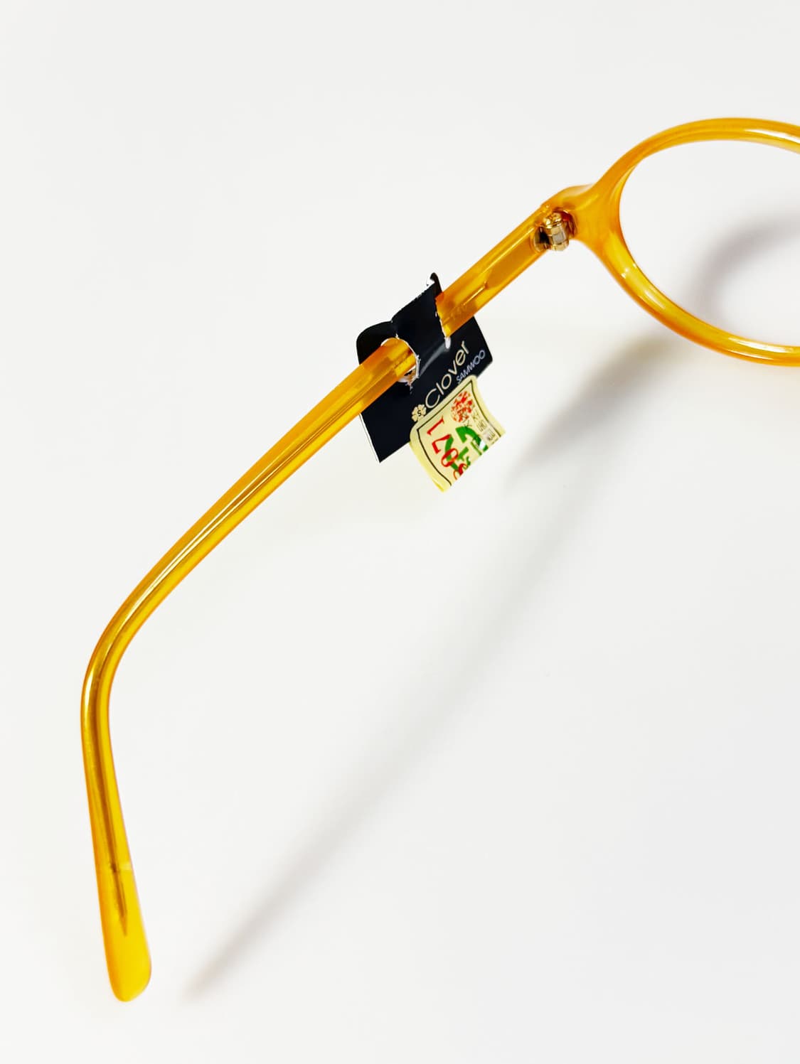 90s CLOVER 허니 엘로우 오벌 뿔테 빈티지 안경 상품이미지7