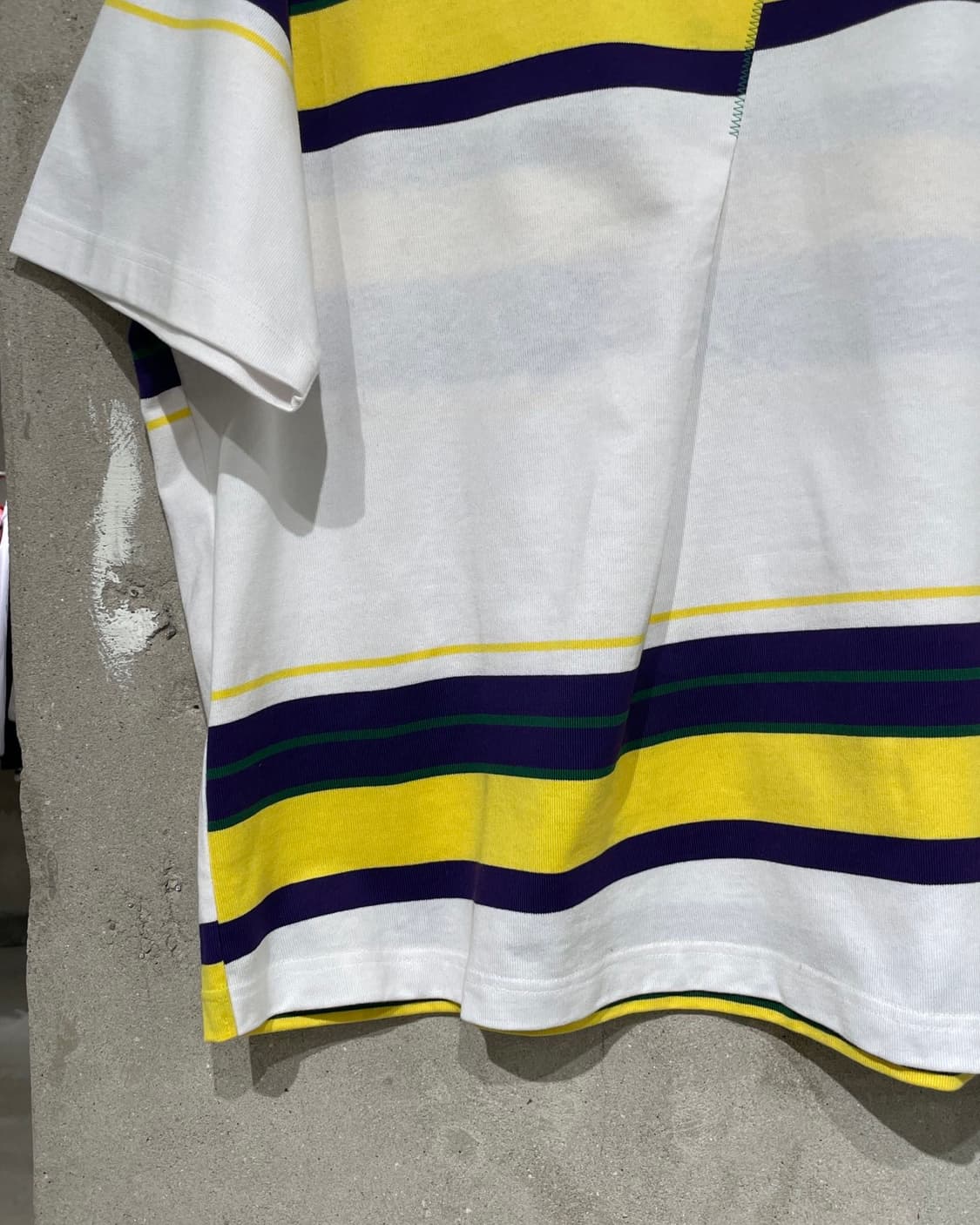 컬러 23S/S 화이트 애이시머트리 스트라이프 하프티 상품이미지4