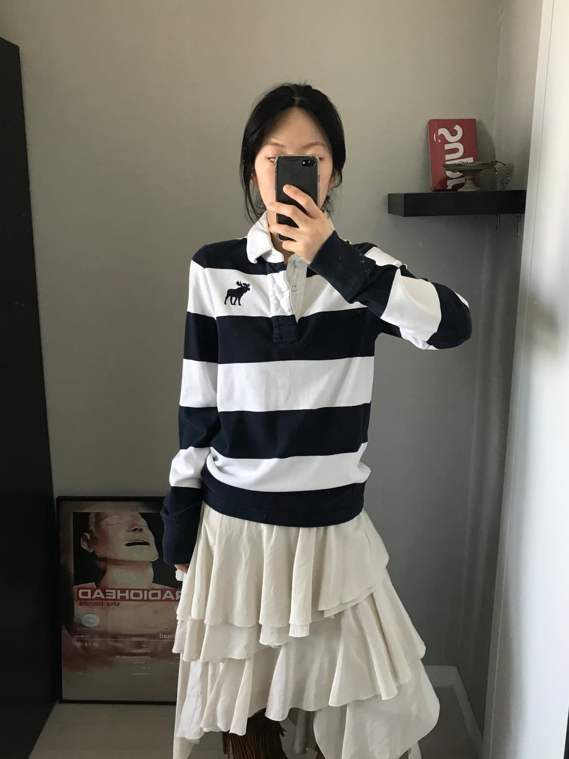 아베크롬비 산양 자수 로고 단가라 럭비티 상품이미지2