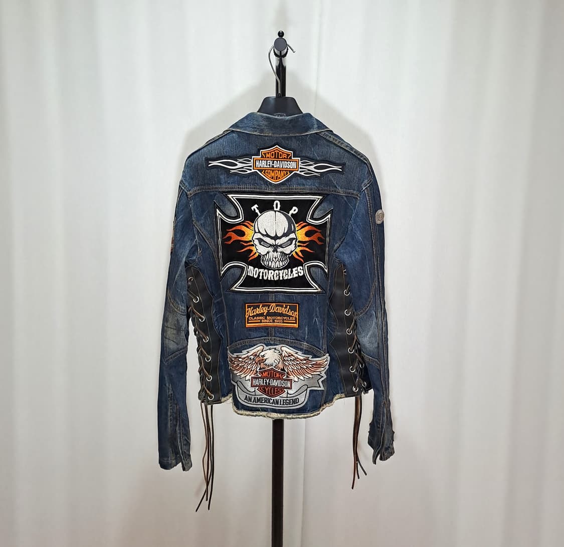 (택포) 할리패치 커스텀 데님자켓 95 B137 상품이미지1