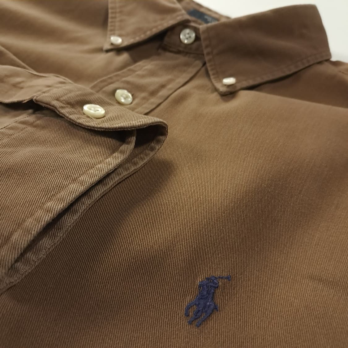 CK299 XL 폴로 90s 더블레어 클래식 브라운 버튼다운 셔츠 남방 상품이미지4